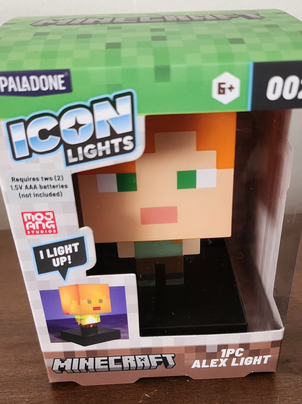 Paladone Icon Minecraft Alex  Light LED Figure - Green/Orange